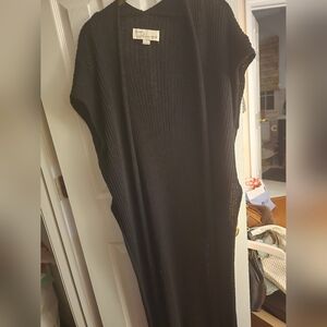 Vintage Havana Long Cardigan With Side Slits